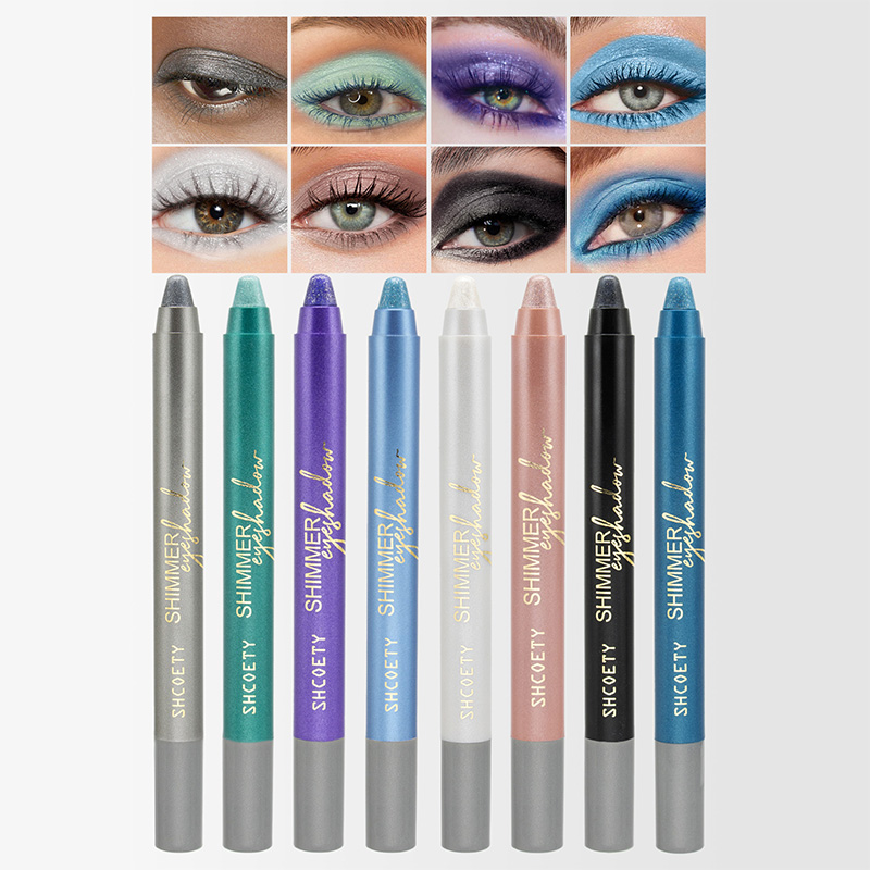 Lápiz de sombra de ojos abrillantador en crema brillante de 8 colores