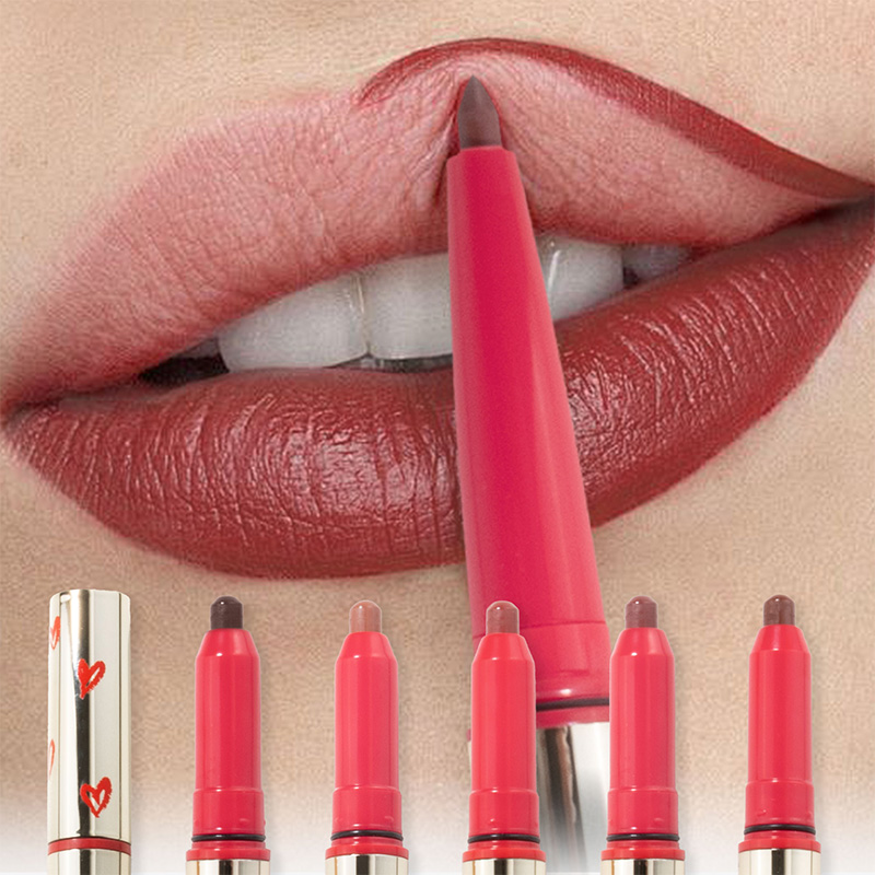 Lápiz labial y delineador de labios en crayón de doble punta multicolor
