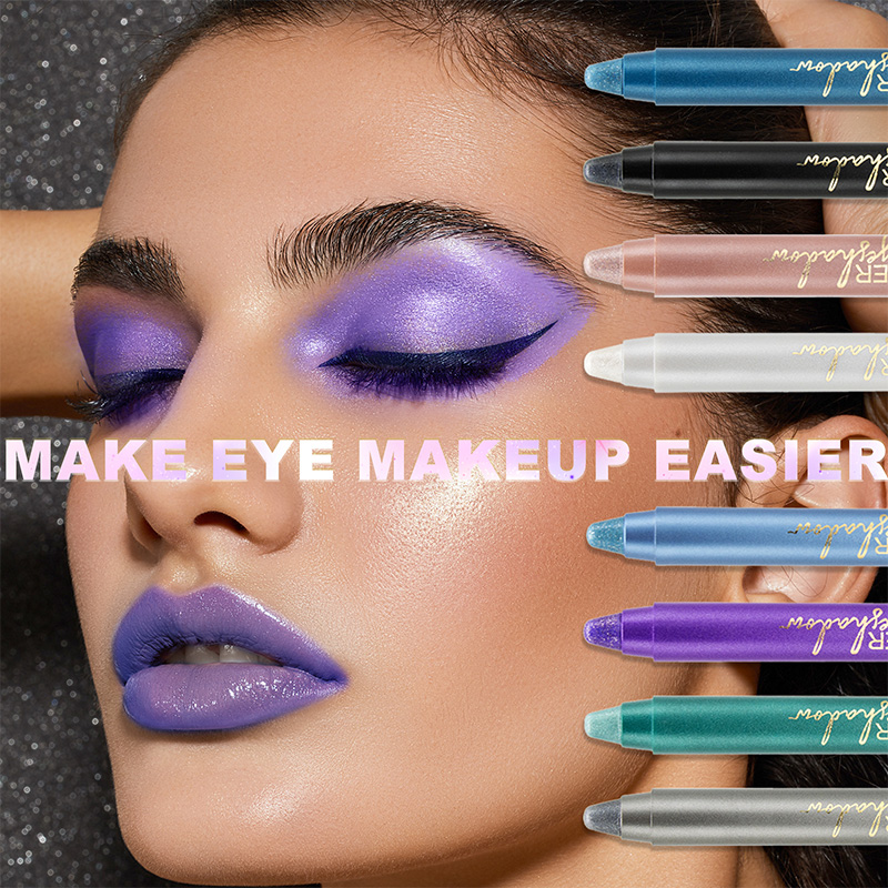Lápiz de sombra de ojos abrillantador en crema brillante de 8 colores