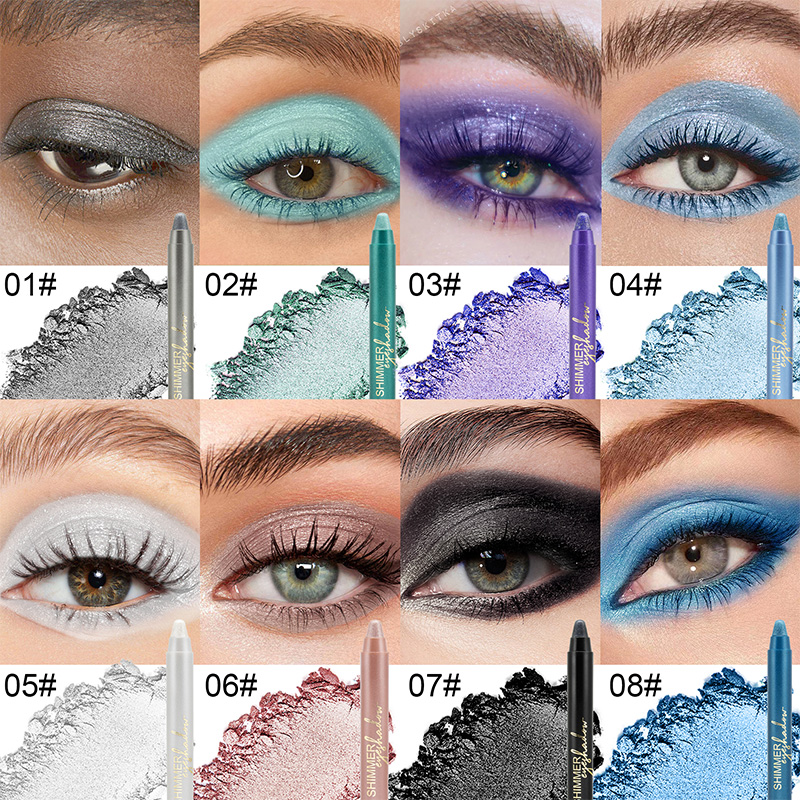 Lápiz de sombra de ojos abrillantador en crema brillante de 8 colores