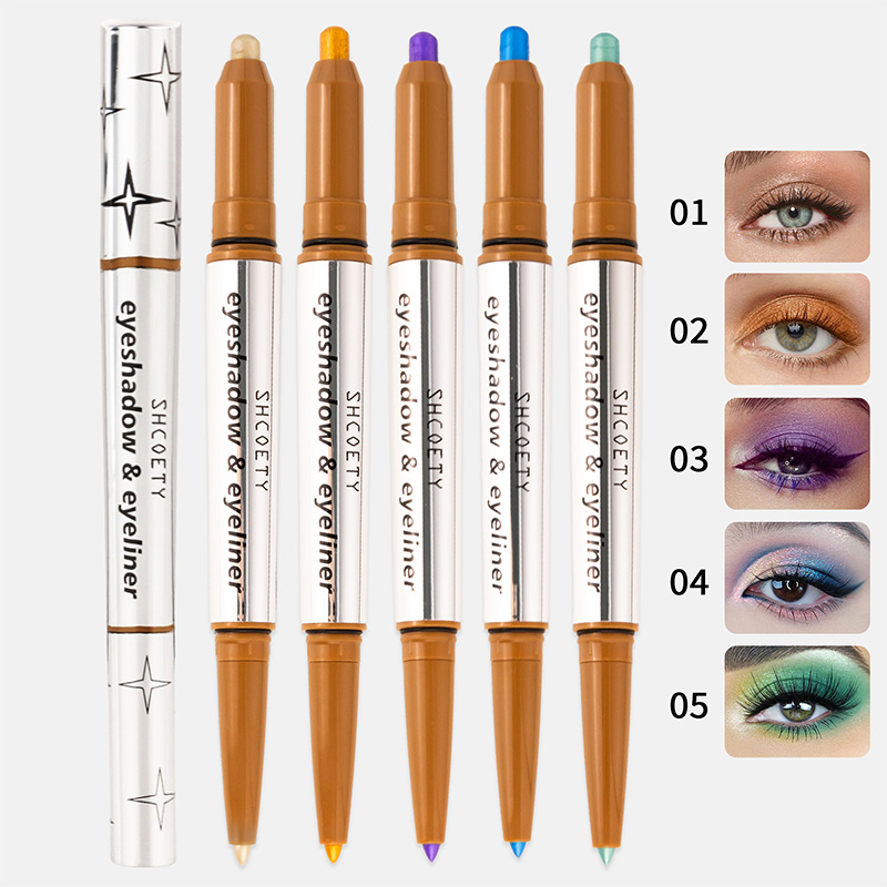 Lápiz delineador y barra de sombra de ojos brillante 2 en 1