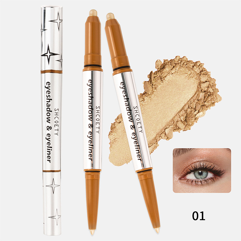 Lápiz delineador y barra de sombra de ojos brillante 2 en 1